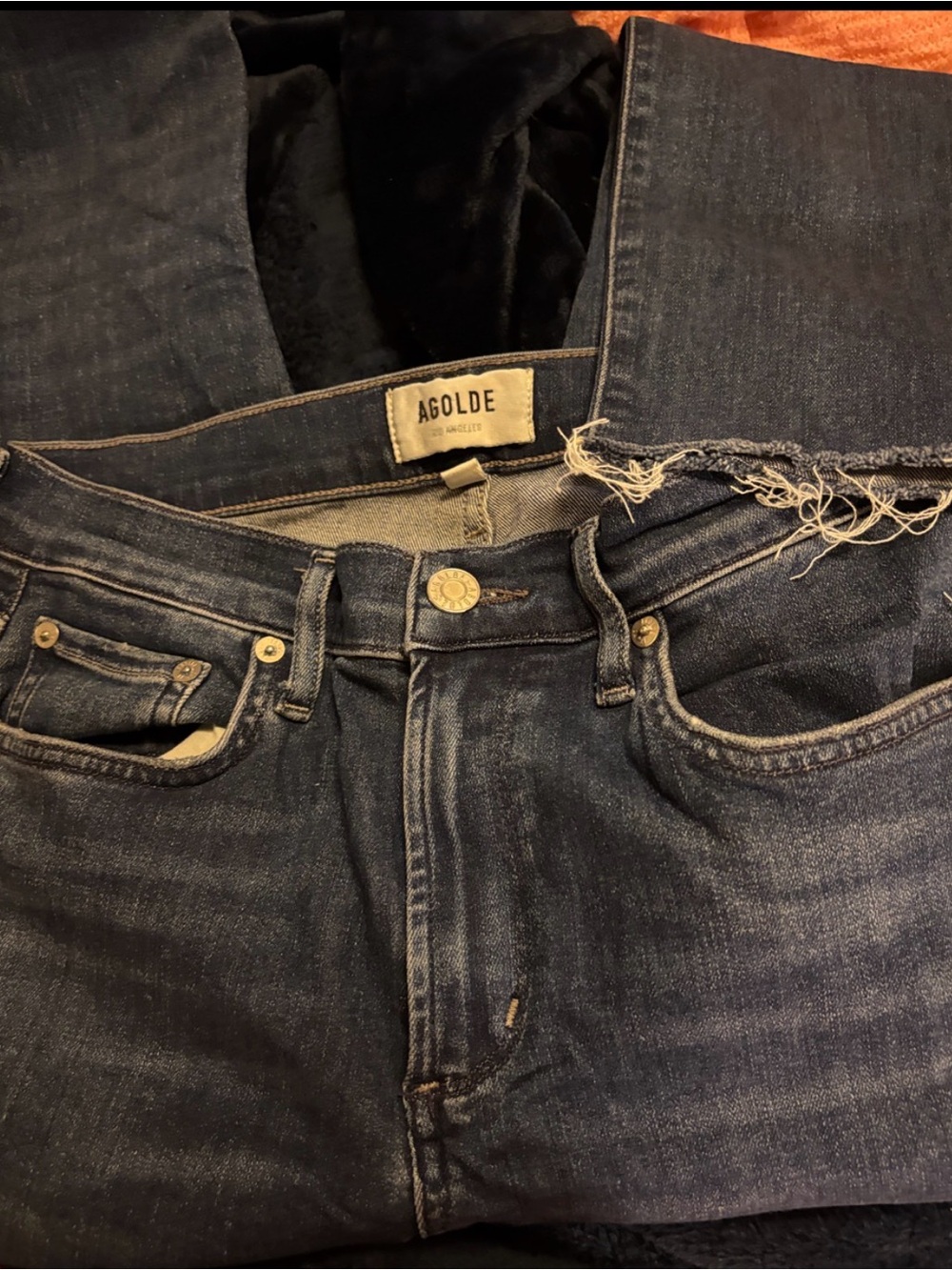 Agolde Mid Blue Cropped Skinny Jeans 27